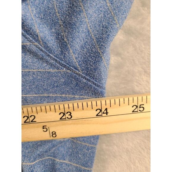 Under Armour Polo Shirt Mens XL Blue Stripe Heat Gear Loose Performance - Picture 6 of 10